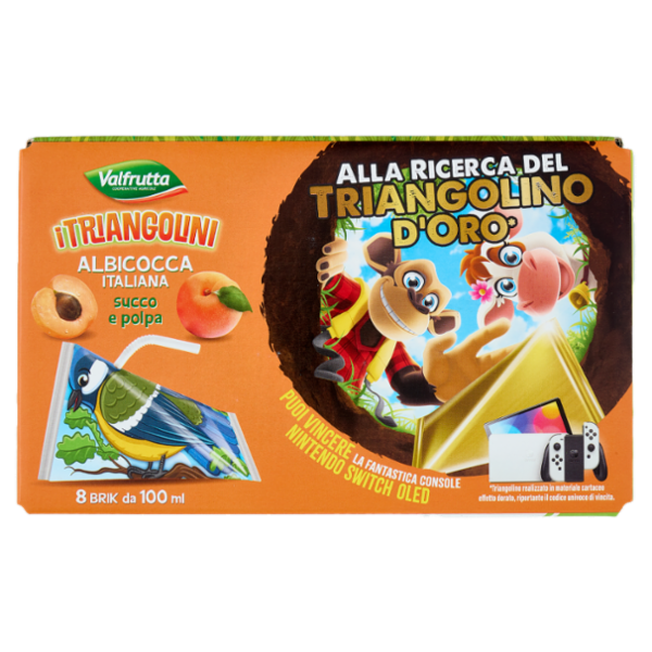 Valfrutta i Triangolini Albicocca Italiana succo e polpa Brik 8 x 100 ml