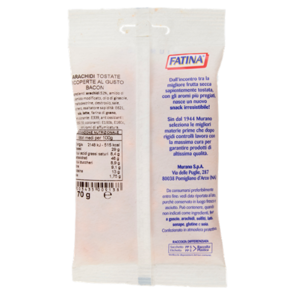 Fatina Arachidi Tostate e Ricoperte al gusto Bacon 70 g