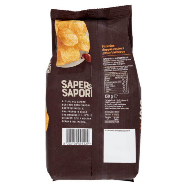 Selex Saper di Sapori Patatine Doppia Cottura Gusto Barbecue 130 g
