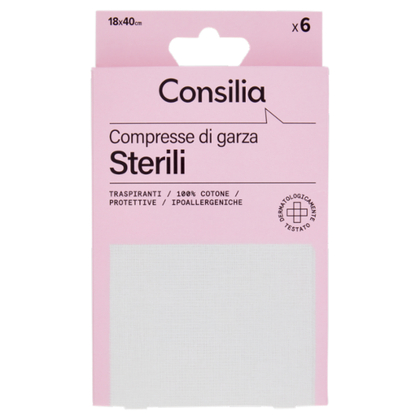 Consilia Compresse di Garza Sterili 18x40 cm 6 pezzi