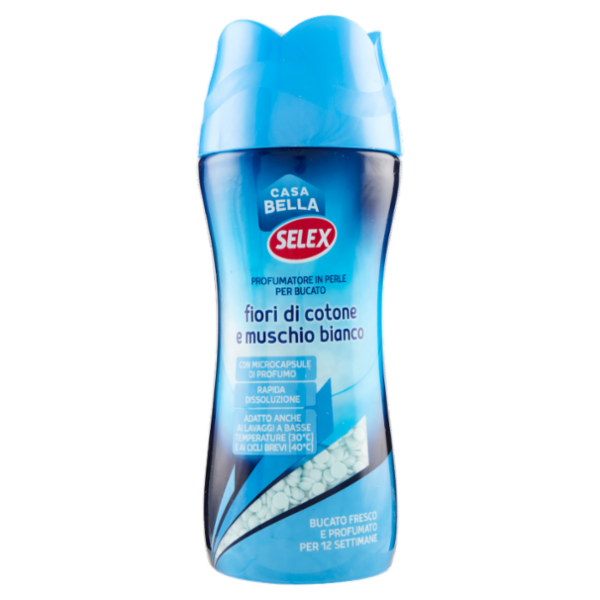 Selex Casa Bella Profumatore in Perle per Bucato Fiori di Cotone e Muschio Bianco 260 g