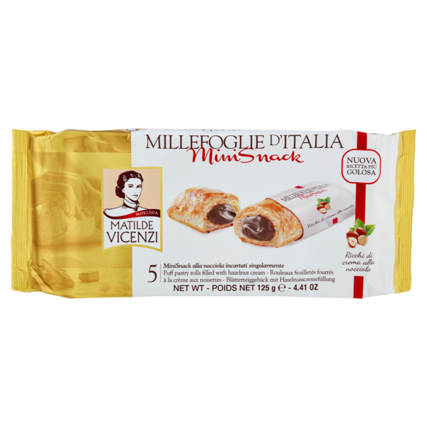 Pasticceria Matilde Vicenzi Millefoglie d'Italia MiniSnack nocciola 5 x 25 g