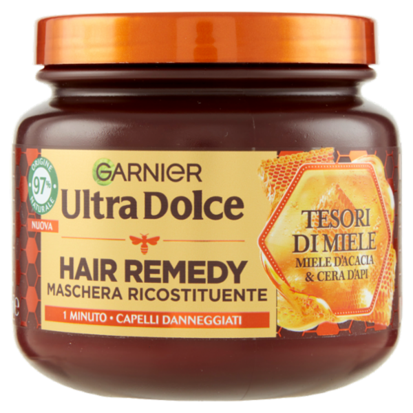 Garnier Ultra Dolce Hair Remedy Maschera per Capelli Ricostituente Tesori di Miele, 340 ml
