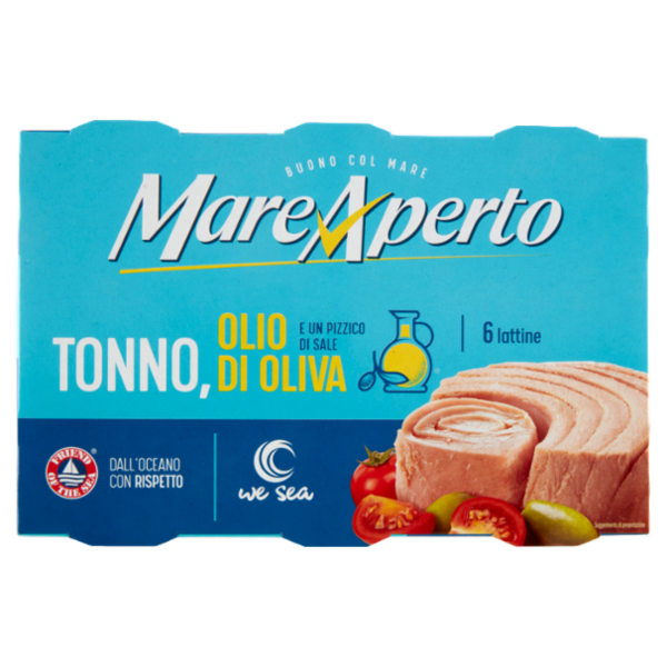 Mare Aperto Tonno, Olio di oliva e un Pizzico di Sale 6 x 70 g
