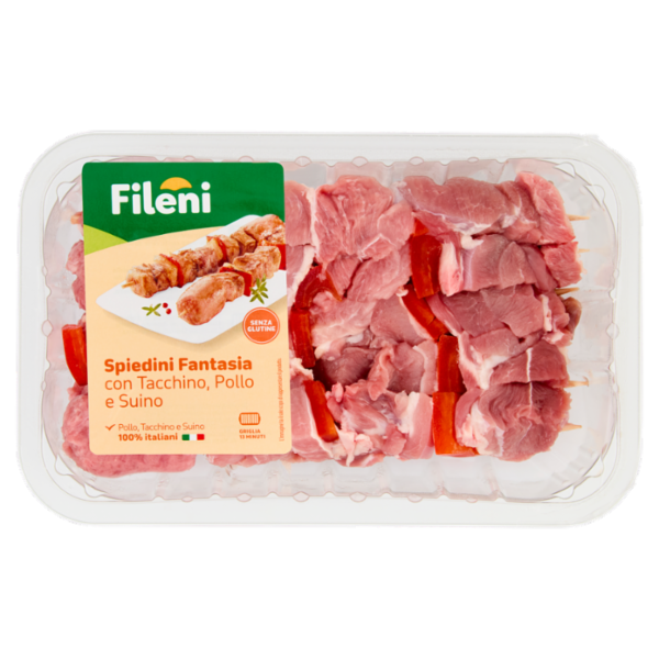 Fileni Spiedini Fantasia con Tacchino, Pollo e Suino 0,500 kg