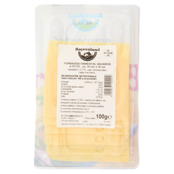 Bayernland Emmental bavarese a fette senza lattosio 100 g