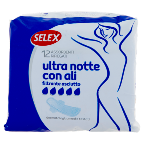 Selex Assorbenti Ultra Sottili Notte con Ali in Bustine Singole 12 pezzi