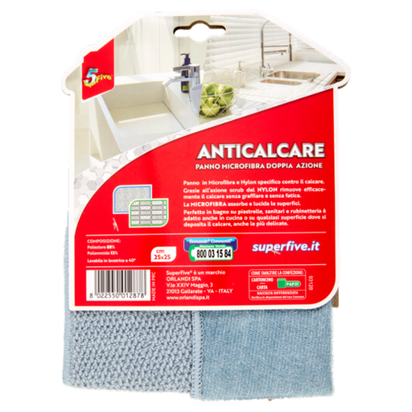 Super5 Anticalcare Panno Microfibra Doppia Azione 1 pz