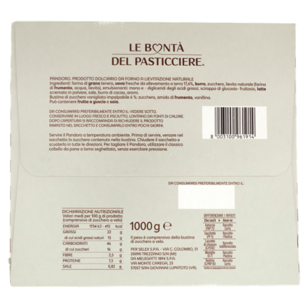 Le Bontà del Pasticciere Pandoro 1 kg