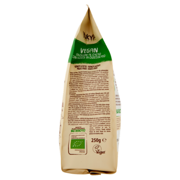 YukyBio Vegan Frollini al Cacao con Gocce di Cioccolato 250 g