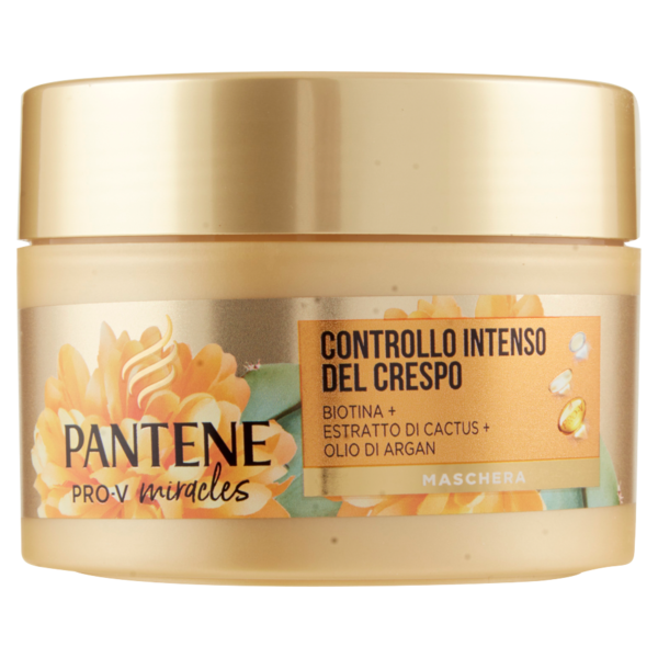 Pantene Maschera Capelli Miracles Controllo Intenso del Crespo con Biotina+Cactus+Olio Argan 160 ml