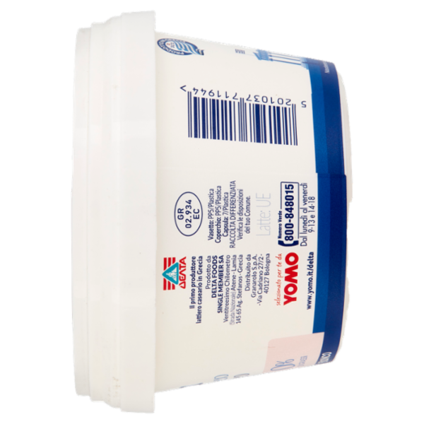 Delta Yogurt Greco Autentico 0% di Grassi Bianco 500 g