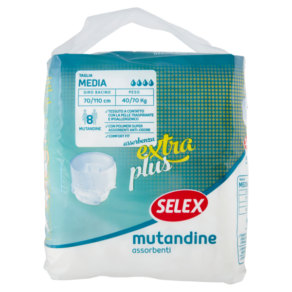 Selex Mutandine Assorbenti Pants Extra Plus Misura Medium 8 pezzi