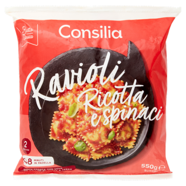 Consilia Ravioli con Ricotta e Spinaci Surgelati 550 g