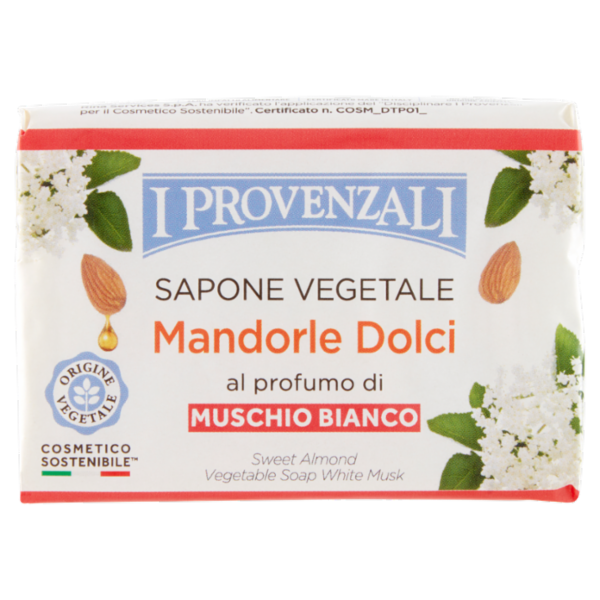 I Provenzali Sapone Vegetale Mandorle Dolci al profumo di Muschio Bianco 100 g