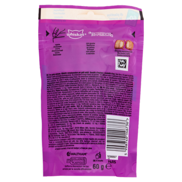 Whiskas Snack Gatto Temptations Salmone 60 g