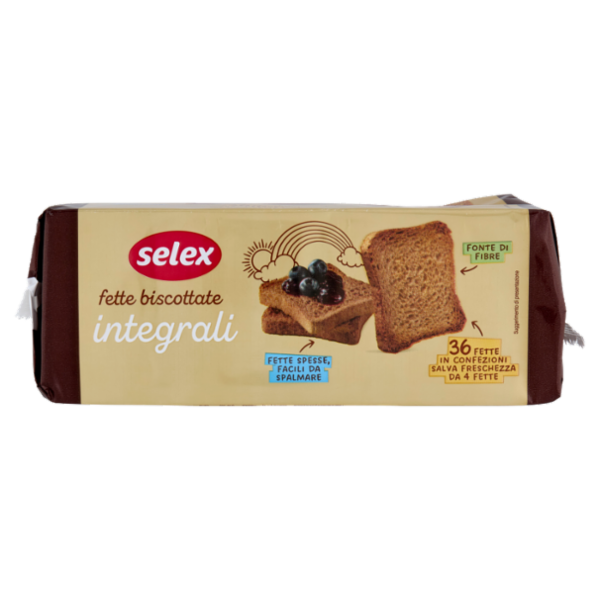 Selex Fette Biscottate con Farina di Frumento Integrale in Confez. Salvafreschezza 9x4 fette 320 g