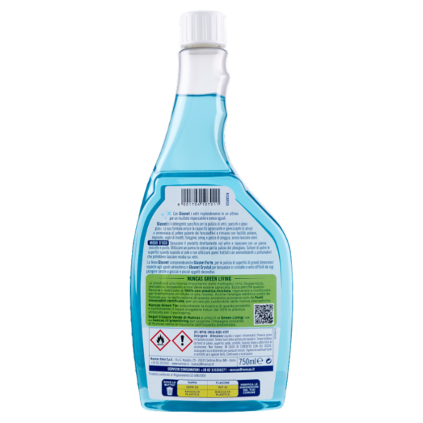 nuncas Glasnet Detergente istantaneo per vetri e specchi Ricarica 750 ml