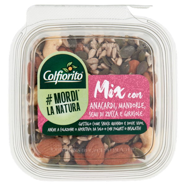 Colfiorito #Mordi la Natura Mix con Anacardi, Mandorle, Semi di Zucca e Girasole 180 g