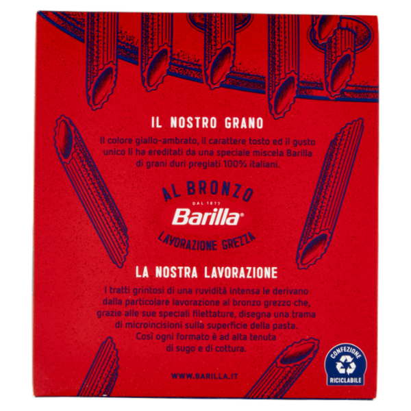 Barilla Pasta Al Bronzo Penne Rigate 100% grano italiano 400g
