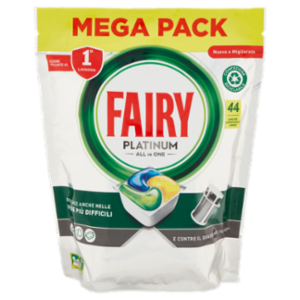 Fairy Pastiglie Lavastoviglie Platinum, Detersivo Piatti Limone, 44 Capsule 656 g