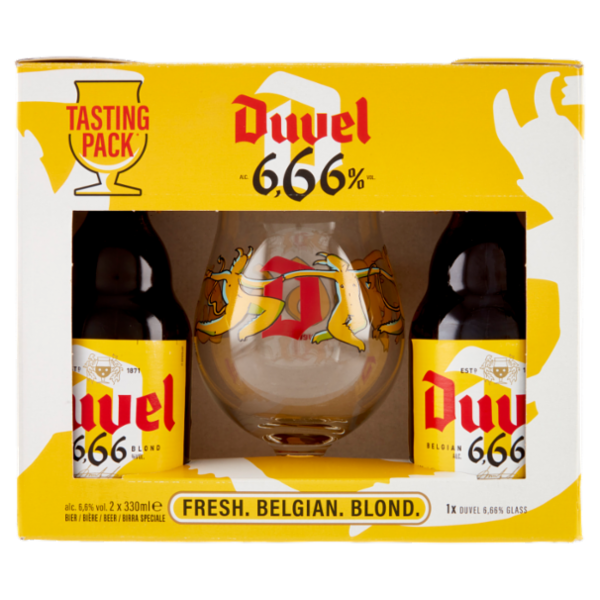 Duvel 6,66% Belgian Blonde Tasting Pack 2 x 330 ml + 1 Duvel 6,66% Glass