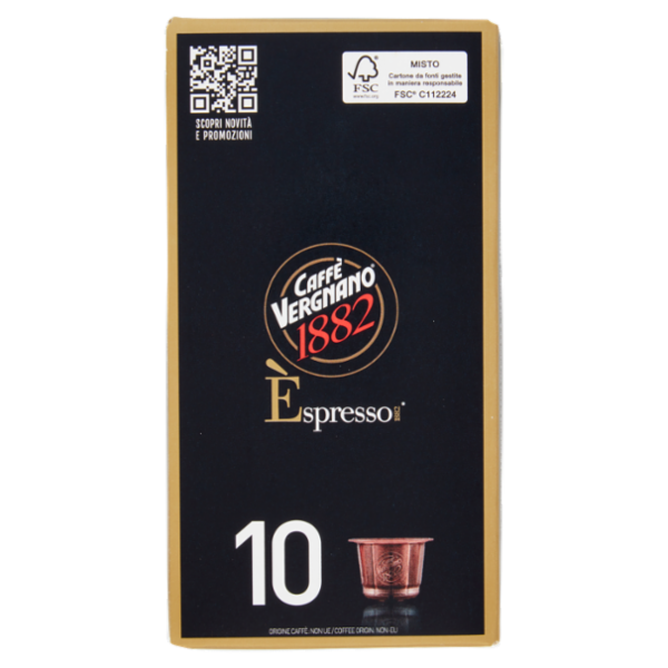 Caffè Vergnano 1882 Èspresso1882 Oro 10 Capsule Compatibili Nespresso* 50 g