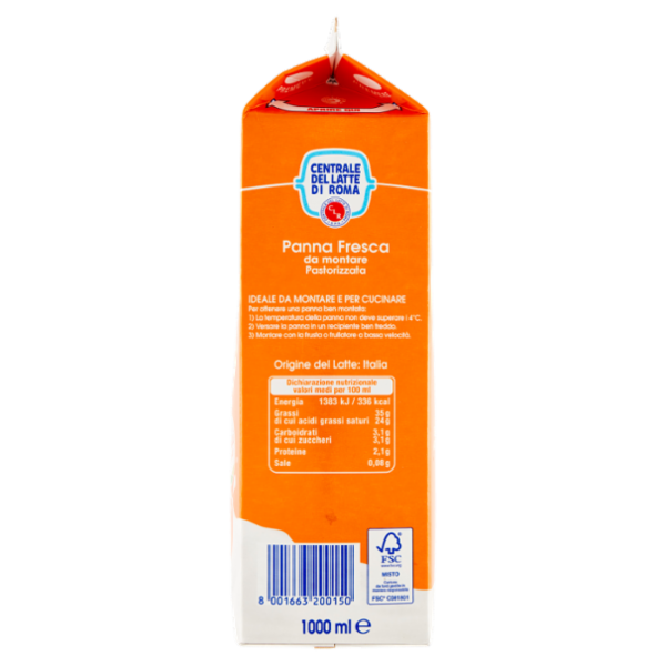 Centrale del Latte di Roma Panna Fresca da montare Pastorizzata 1000 ml