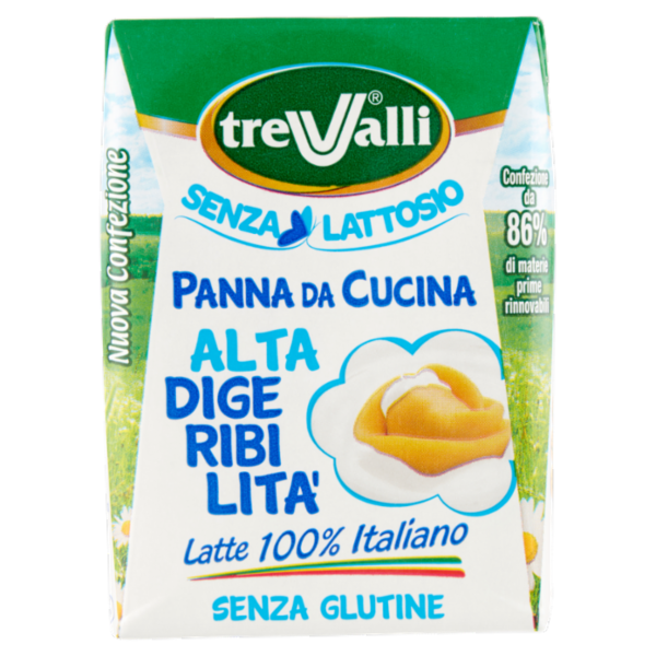 treValli Senza Lattosio Panna da Cucina Alta Digeribilità 200 ml