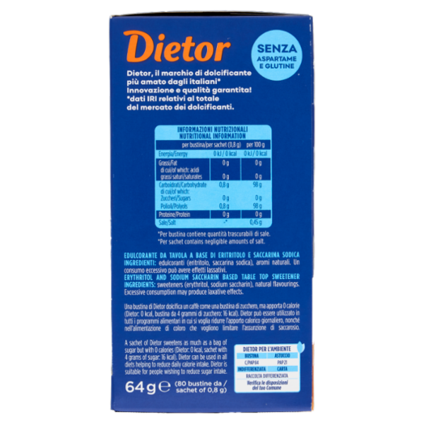 Dietor Zero Calorie Bustine 80 x 0,8 g