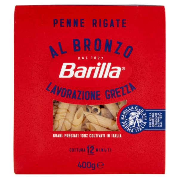 Barilla Pasta Al Bronzo Penne Rigate 100% grano italiano 400g