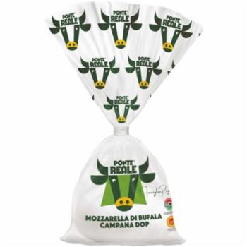MOZZARELLA DI BUFALA CAMPANA DOP CIUFFO TRASPARENTE PONTE REALE GR.250