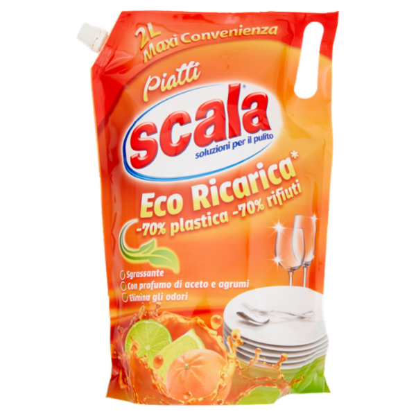 scala Piatti Eco Ricarica* con profumo di aceto e agrumi 2 Litri