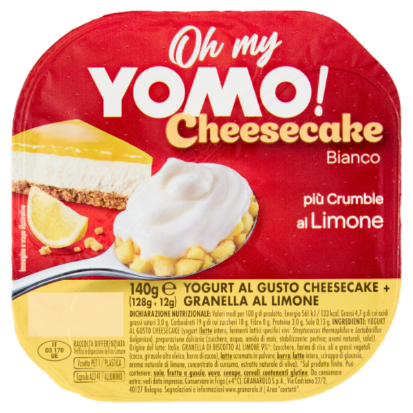 Oh my Yomo! Cheesecake Bianco più Crumble al Limone 140 g