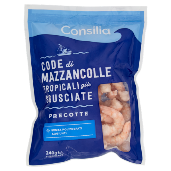 Consilia Code di Mazzancolle Tropicali Sgusciate Precotte Surgelate 240 g