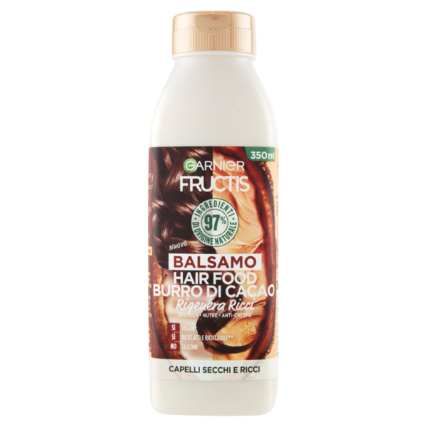 Garnier Fructis Balsamo Hairfood Burro di Cacao, per capelli secchi e ricci 350 ml