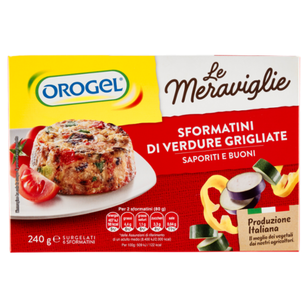 Orogel le Meraviglie 6 Sformatini di Verdure Grigliate Surgelati 240 g