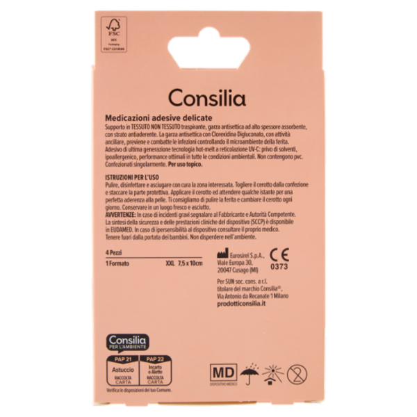 Consilia Medicazioni Adesive Delicate Formato XXL 4 pezzi