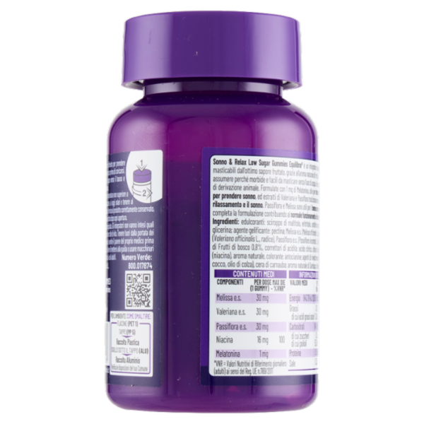 equilibra Sonno & Relax Low Sugar Gummies 30 gummies 90 g