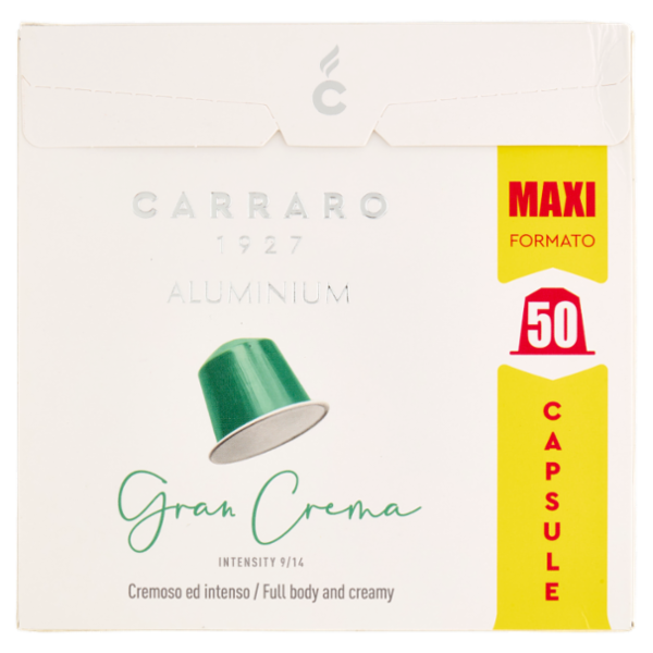 Carraro Gran Crema Aluminium Coffee Capsules 50 x 5,5 g