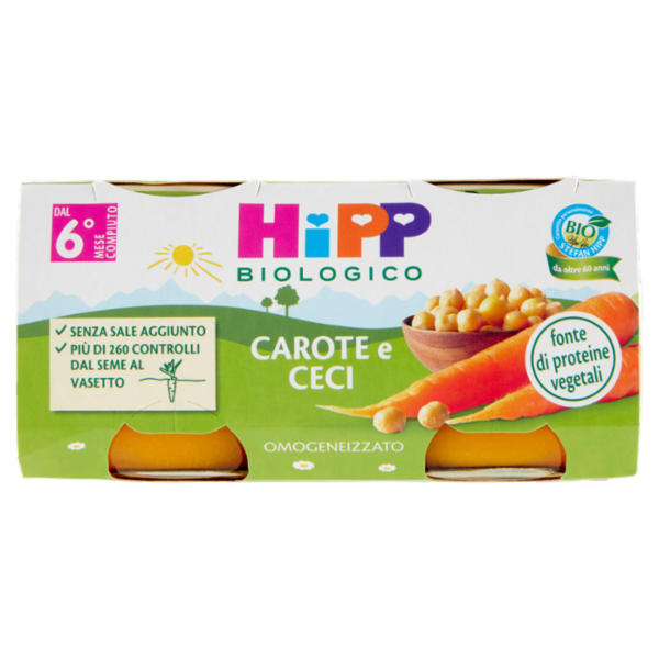 HiPP Biologico Carote e Ceci Omogeneizzato 2 x 80 g