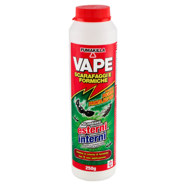 VAPE Scarafaggi e Formiche Insetticida in Polvere Pronta all'Uso 250 g