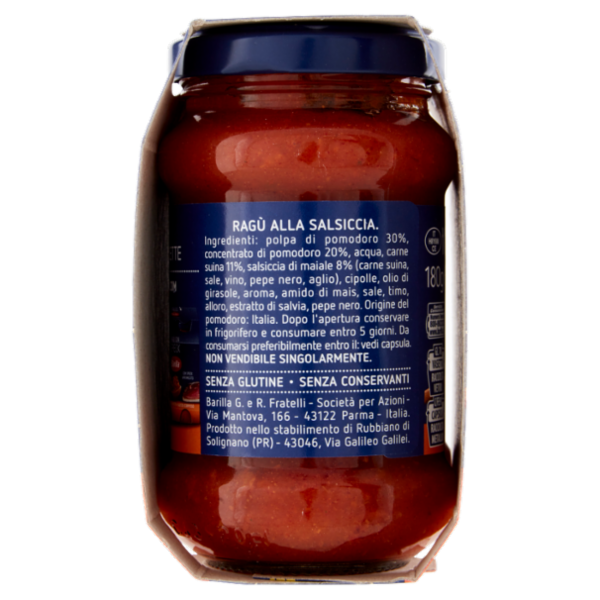 Barilla Sugo Ragù Salsiccia Condimento per Pasta 180gX2