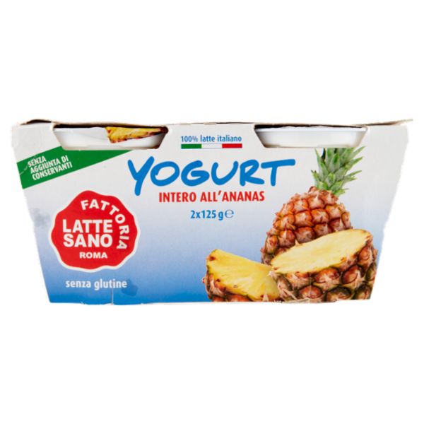 Fattoria Latte Sano Yogurt Intero all'Ananas 2 x 125 g