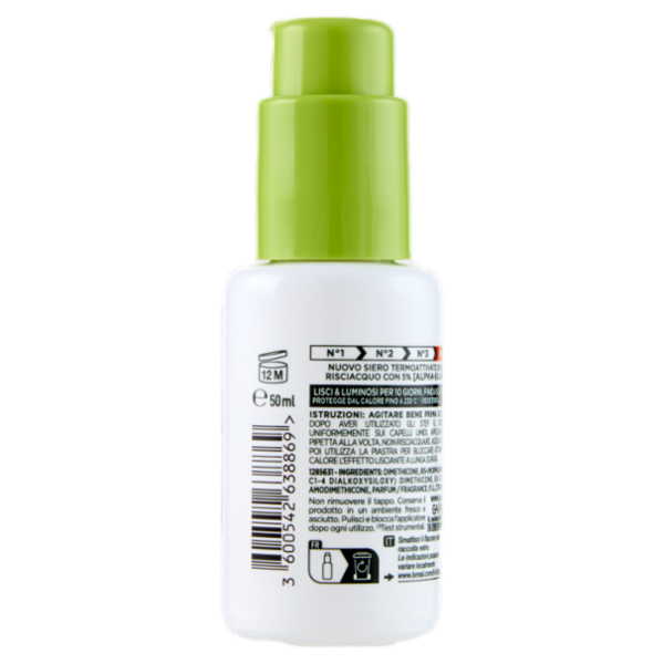 Garnier Fructis Lisci Impeccabili Siero Termoattivato, per Capelli Crespi, Secchi e Spenti, 50 ml