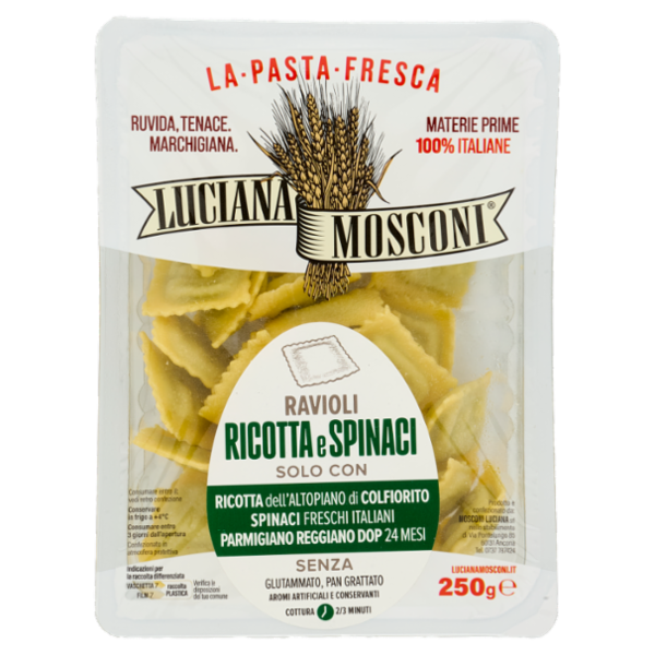 Luciana Mosconi La Pasta Fresca Ravioli Ricotta e Spinaci 250 g