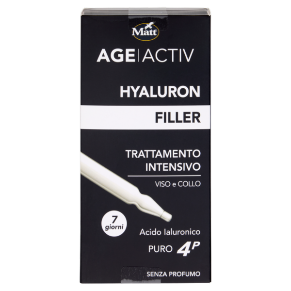 Matt Age Activ Hyaluron Filler Trattamento Intensivo Viso e Collo Acido Ialuronico Puro 4P 7 x 2 ml