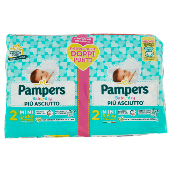 Pampers Baby-dry Mini 31+31 pz