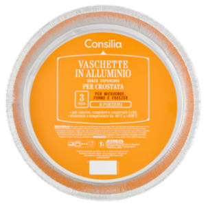 Consilia Vaschetta In Alluminio Senza Coperchio 8 Porzioni 3 Pezzi