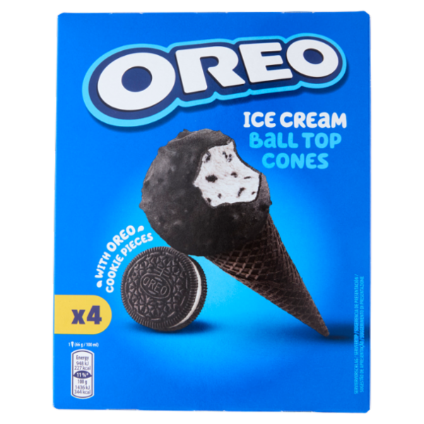 OREO Ice Cream Ball Top Cones 4x66g